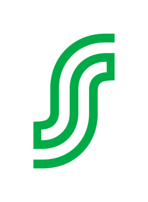 S-ryhmän logo. Vihreä s-kirjain.